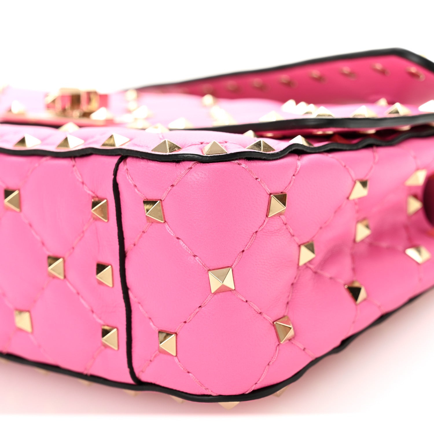 Valentino Garavani Nappa Small Rockstud Spike Shoulder Bag Shadow Pink 9 of 9