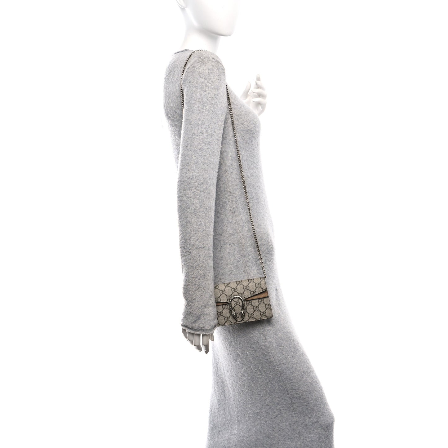 GG Supreme Monogram Super Mini Dionysus Shoulder Bag Taupe