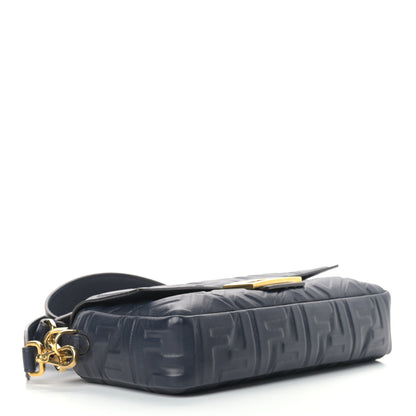 Fendi Nappa FF 1974 Embossed Baguette Midnight 4 of 9