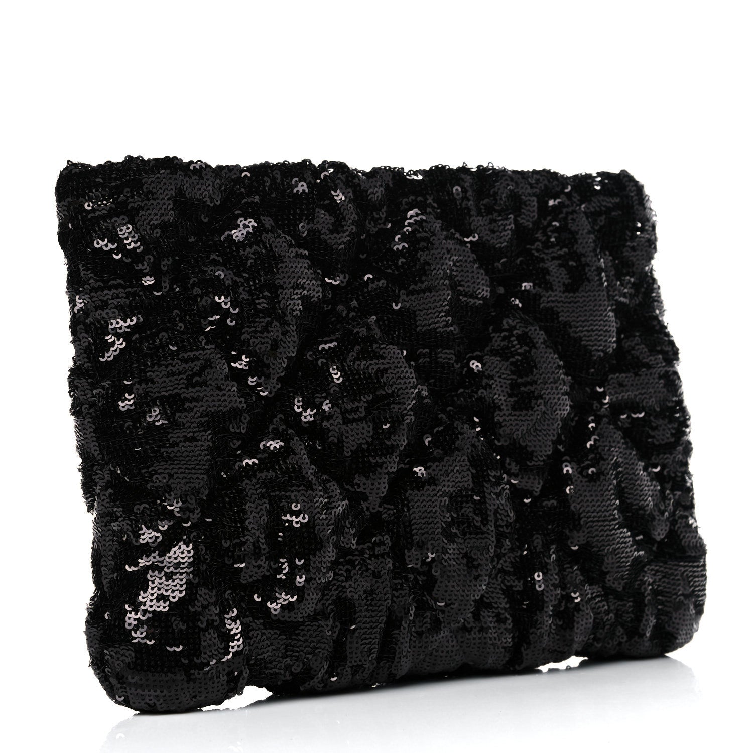 Chanel Sequins Quilted Large Chanel 19 Pouch Black 3 of 11