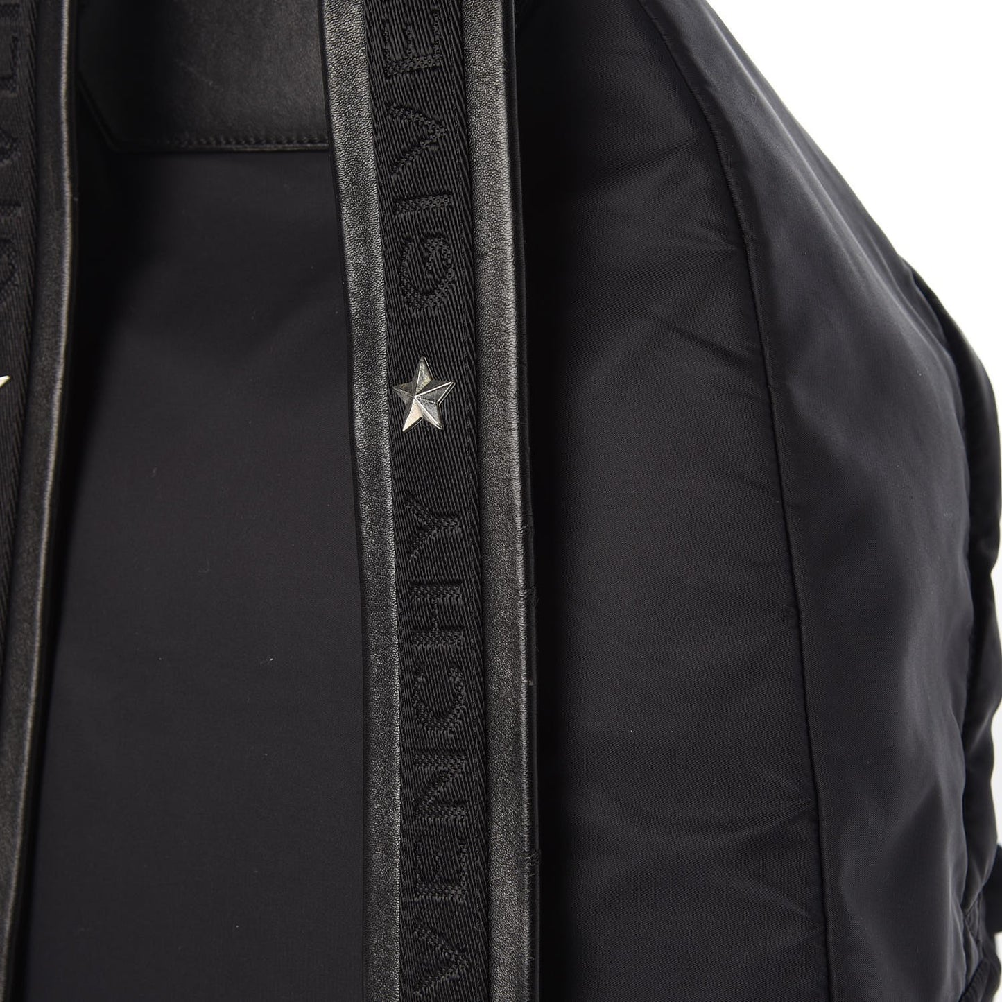 Nylon Calfskin Bull Skull Backpack Black
