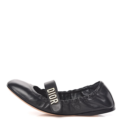 Christian Dior Lambskin Baby-D Ballet Flats 37.5 Black 1 of 9