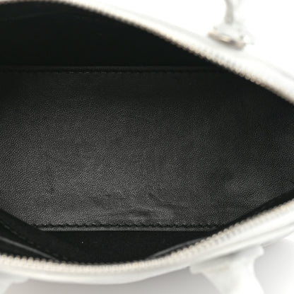Balenciaga Calfskin Crocodile Embossed XXS Ville Top Handle Bag White Black 5 of 12