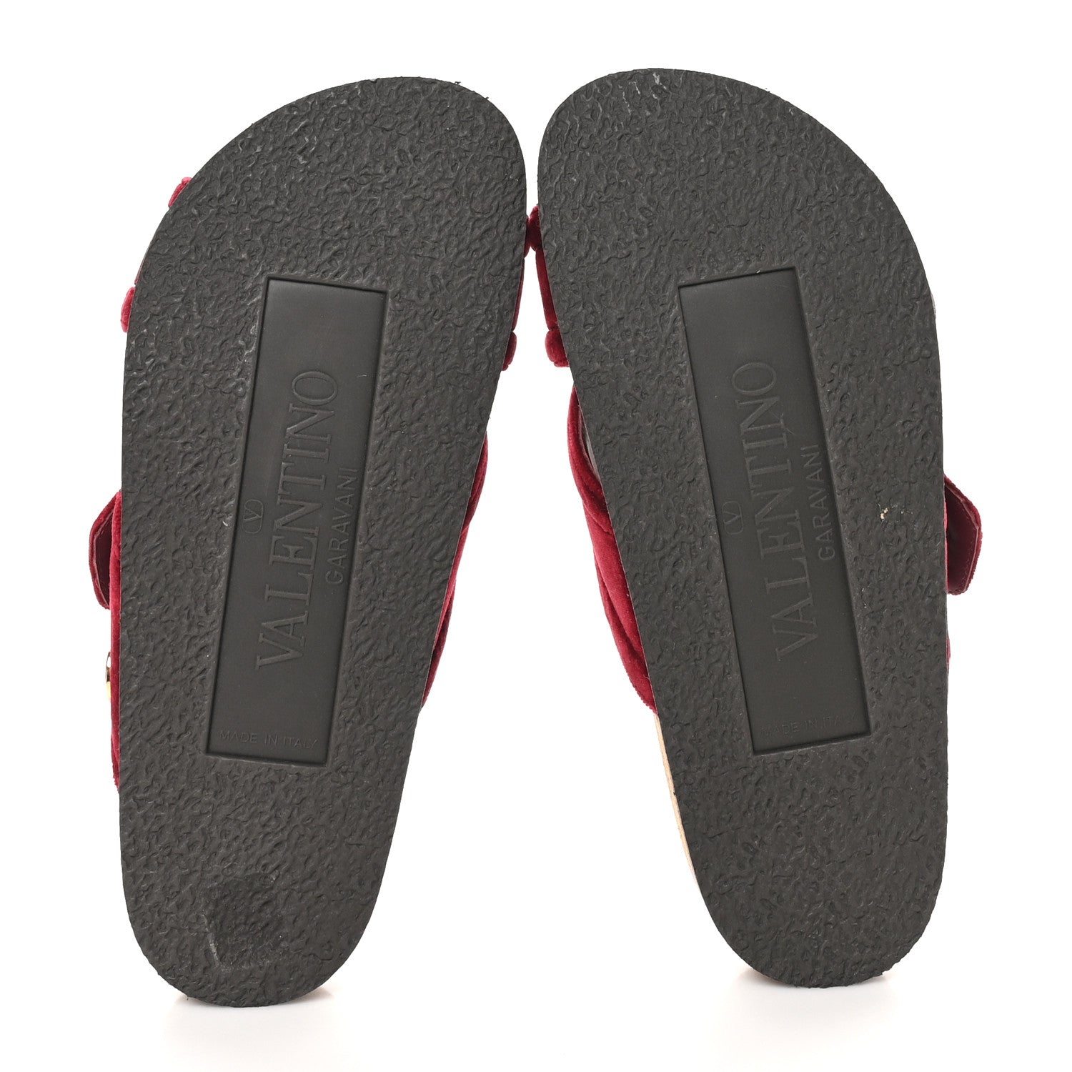 Valentino Garavani Velvet Flat Slide Sandals 37 Red 6 of 8
