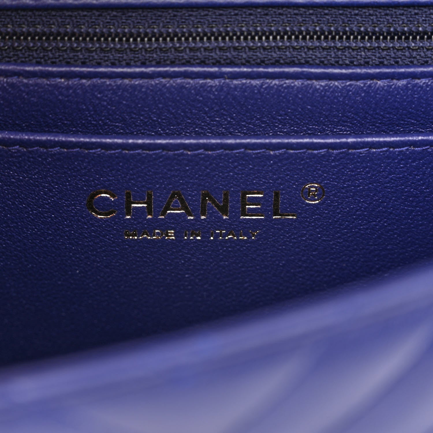 Chanel Lambskin Chevron Quilted Mini Square Flap Blue 6 of 11