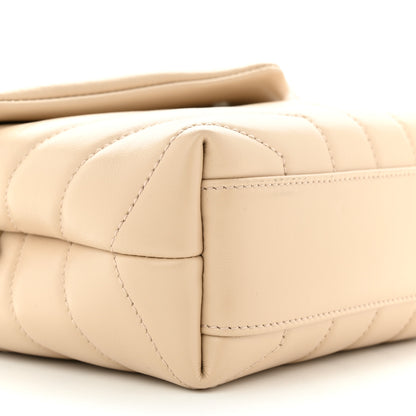 Saint Laurent Calfskin Y Quilted Monogram Toy Loulou Crossbody Bag Nude Powder 9 of 10
