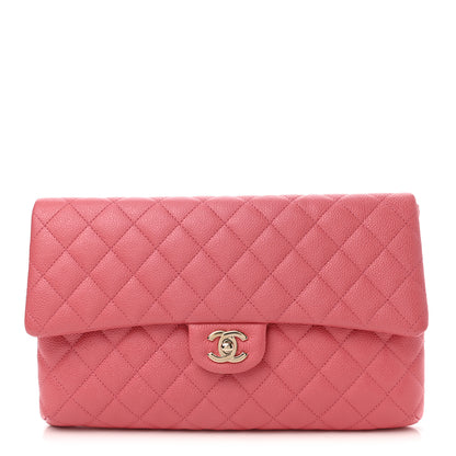Chanel Caviar Quilted Flap Clutch Pink 1 of 8