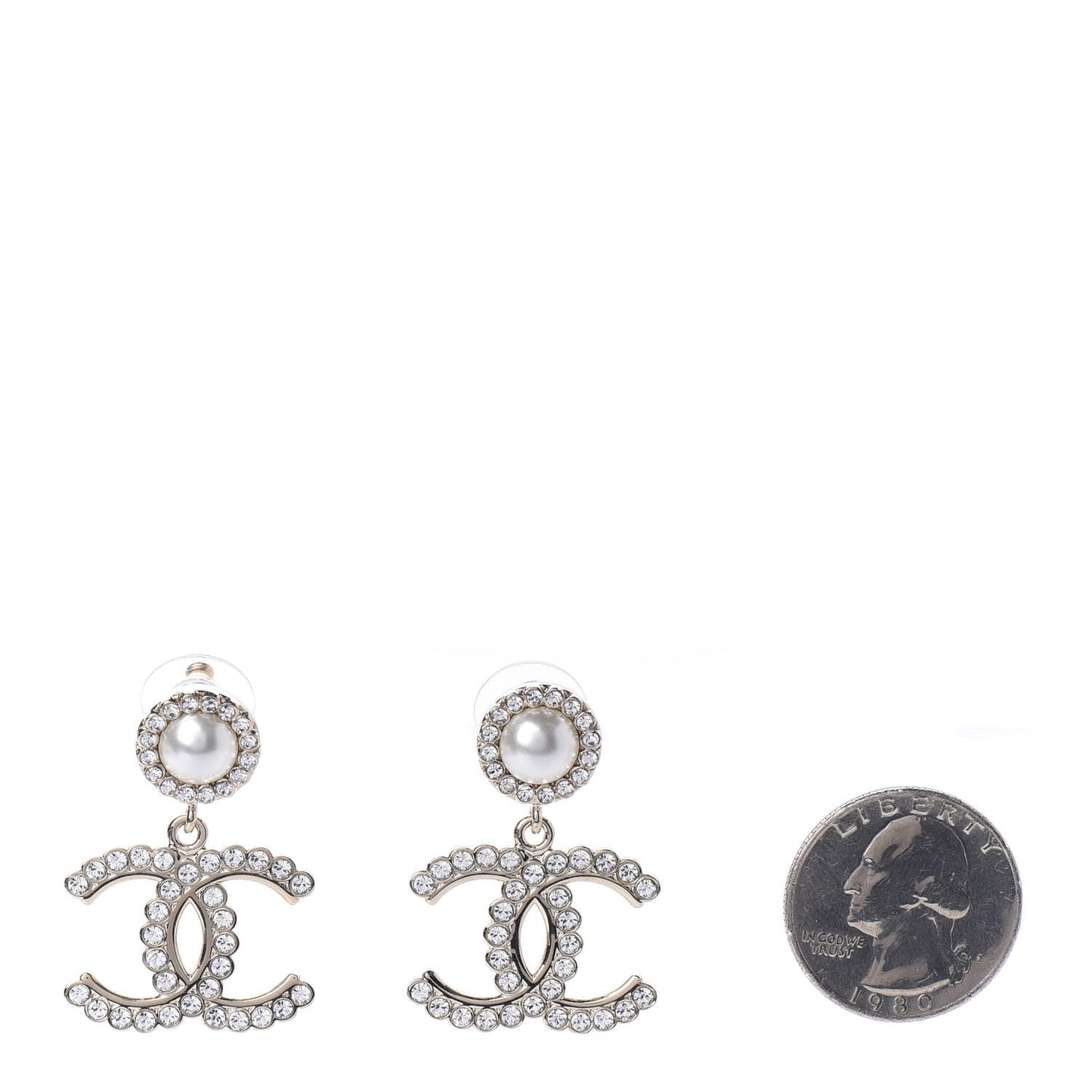 Crystal Pearl Bow-tiful CC Drop Earrings Gold