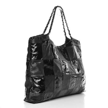 Chanel Patent Patchwork Large Brooklyn Tote Black 3 of 15