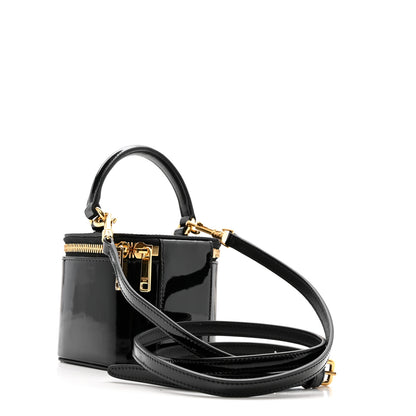 Celine Patent Calfskin Triomphe Mini Vanity Case Black 2 of 13