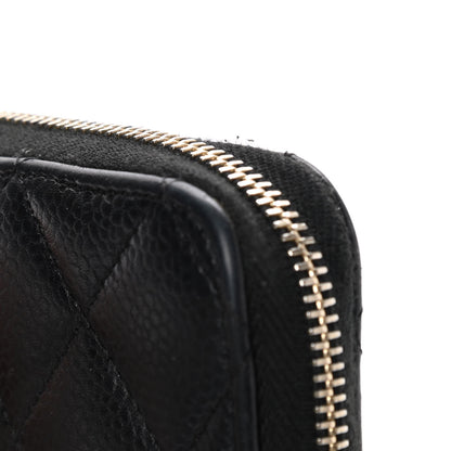 Chanel Caviar Quilted Medium Zip Around Wallet Black 10 of 13