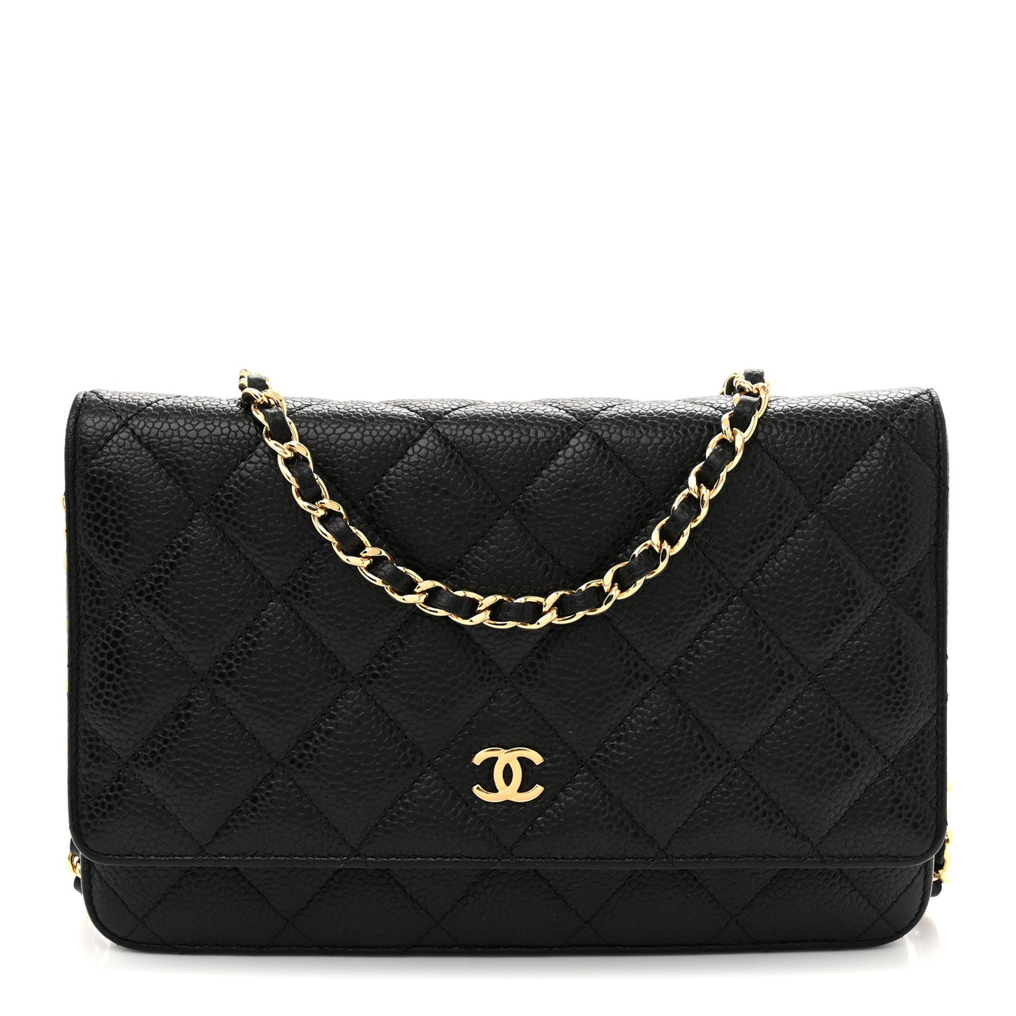 Caviar Quilted Wallet On Chain WOC Black