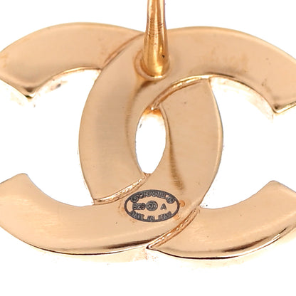 Chanel Metal CC Paris Button Stud Earrings Gold 3 of 5