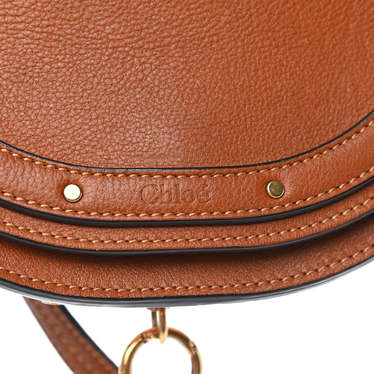 Chloe Calfskin Small Nile Bracelet Minaudiere Bag Caramel 8 of 12