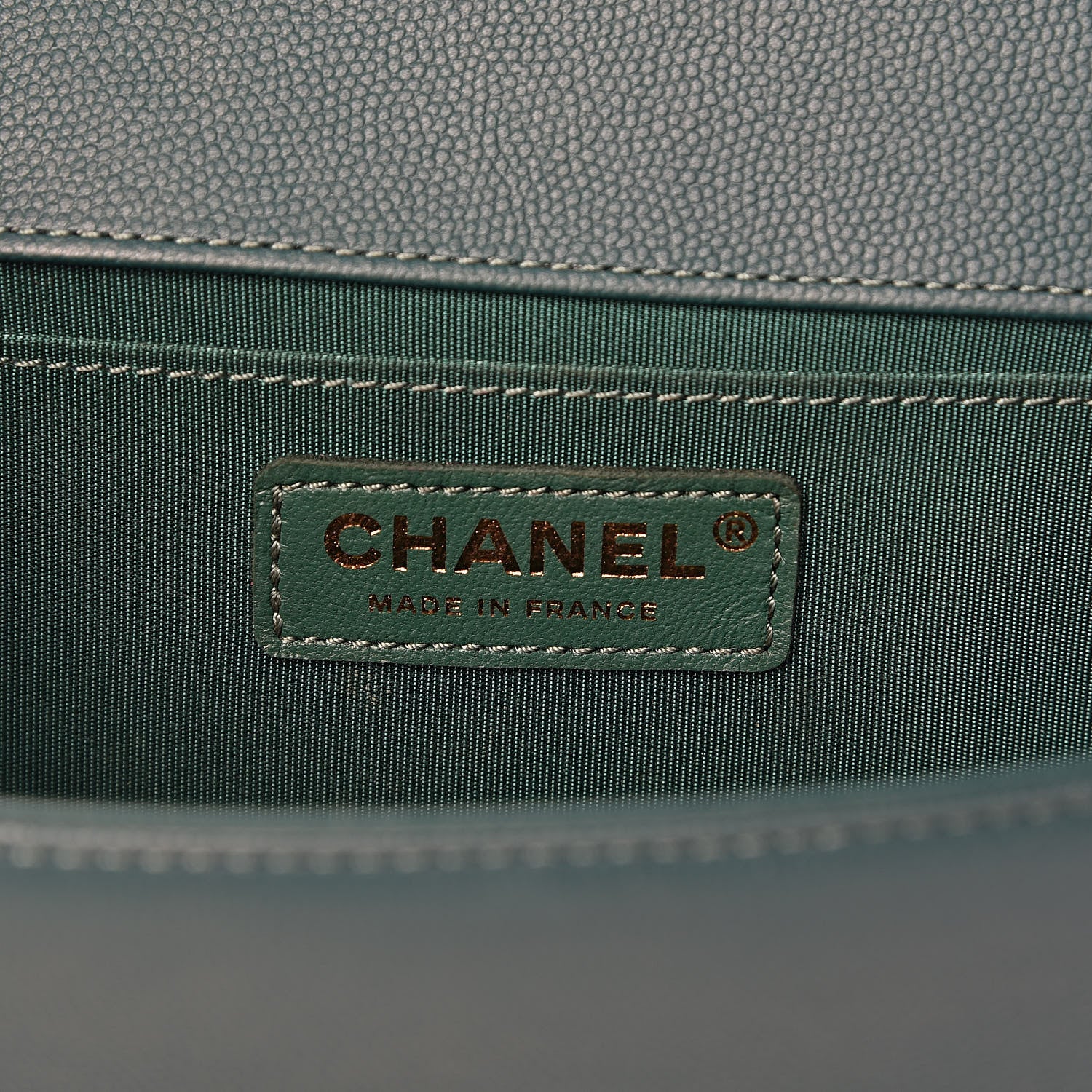 Chanel Caviar Quilted Medium Boy Flap Green 8 of 15