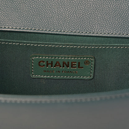 Chanel Caviar Quilted Medium Boy Flap Green 8 of 15
