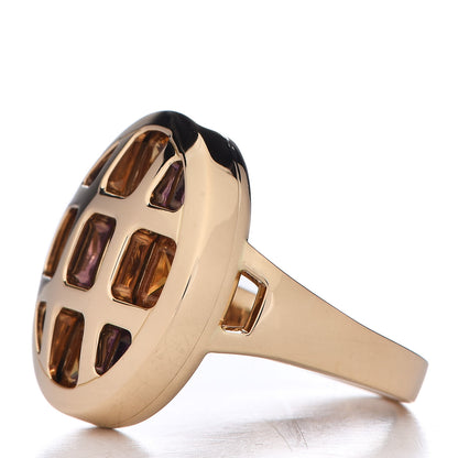 Cartier 18K Yellow Gold Citrine Amethyst Pasha de Ring 53 6.25 3 of 6