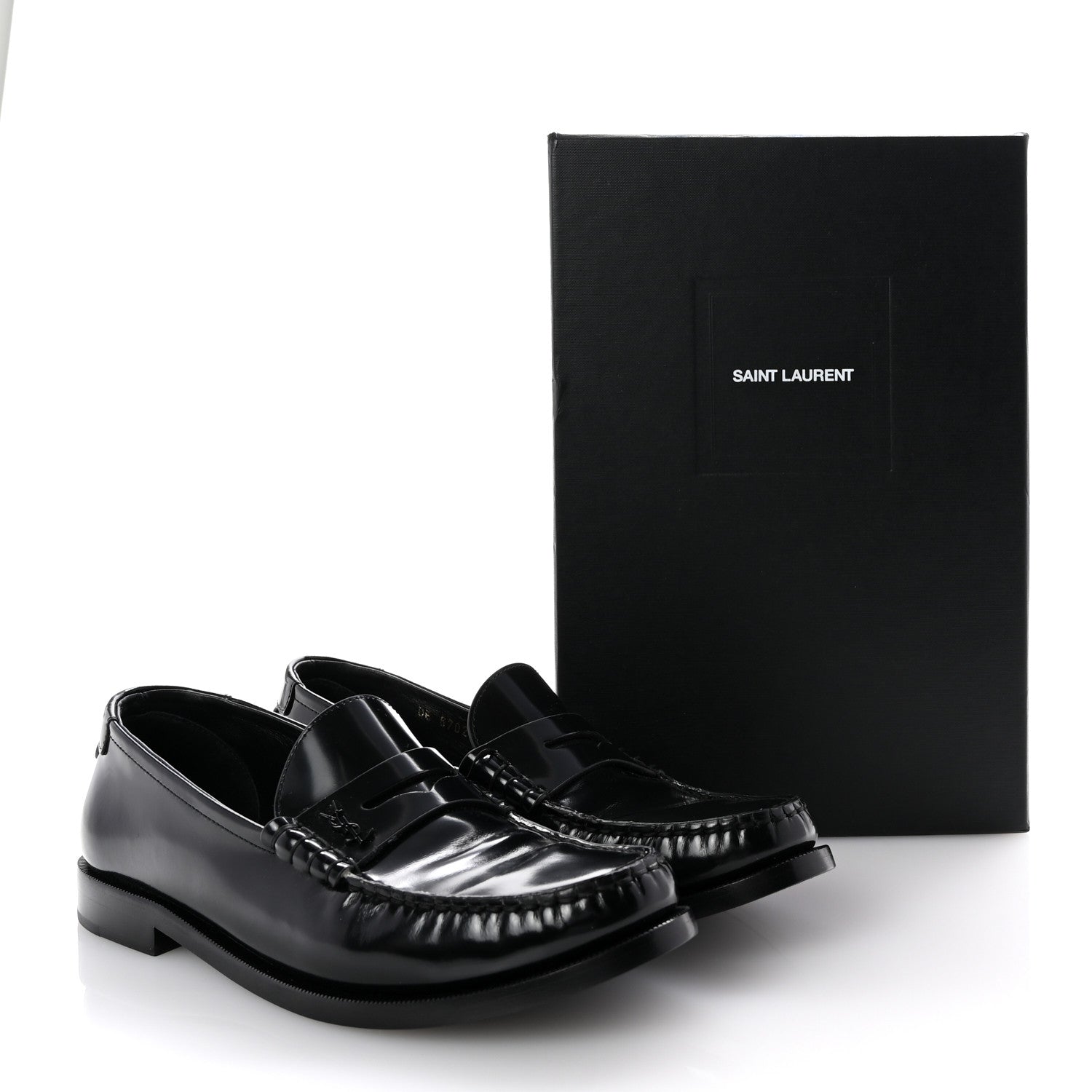 Saint Laurent Calfskin Penny Loafers 40 Black 11 of 11