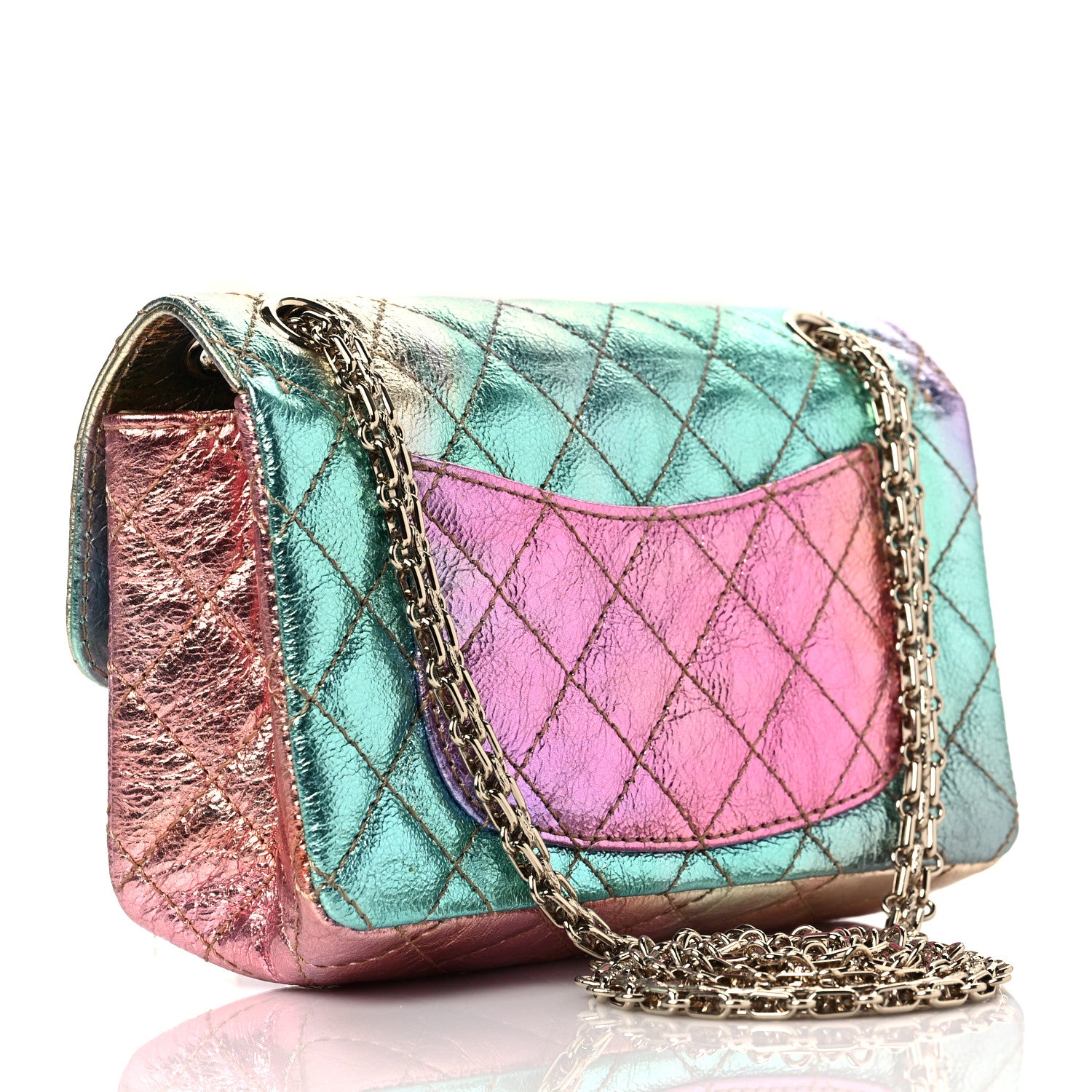 Chanel Metallic Goatskin Quilted Mini 2.55 Reissue Flap Multicolor 3 of 9