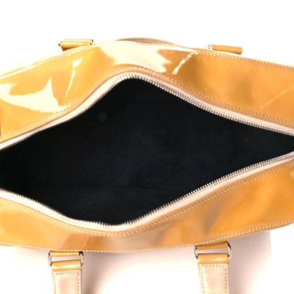 Chanel Patent Quilted Chocolate Bar Bowler Beige 5 of 12