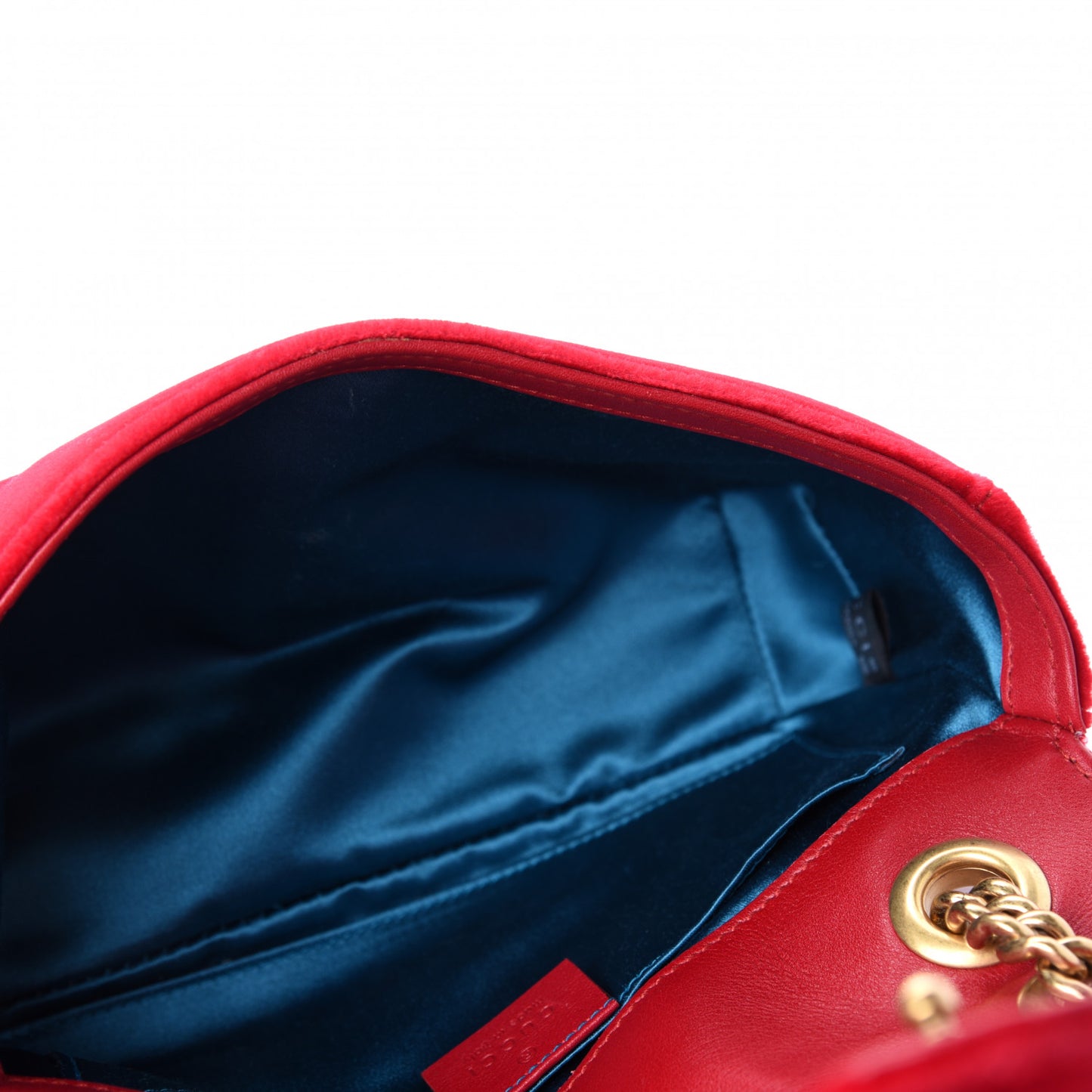 Velvet Matelasse Mini GG Marmont Shoulder Bag Hibiscus Red