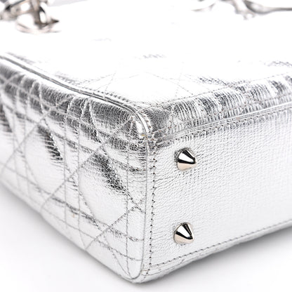 Christian Dior Metallic Grained Calfskin Cannage My ABCDior Lady Dior Silver 7 of 9