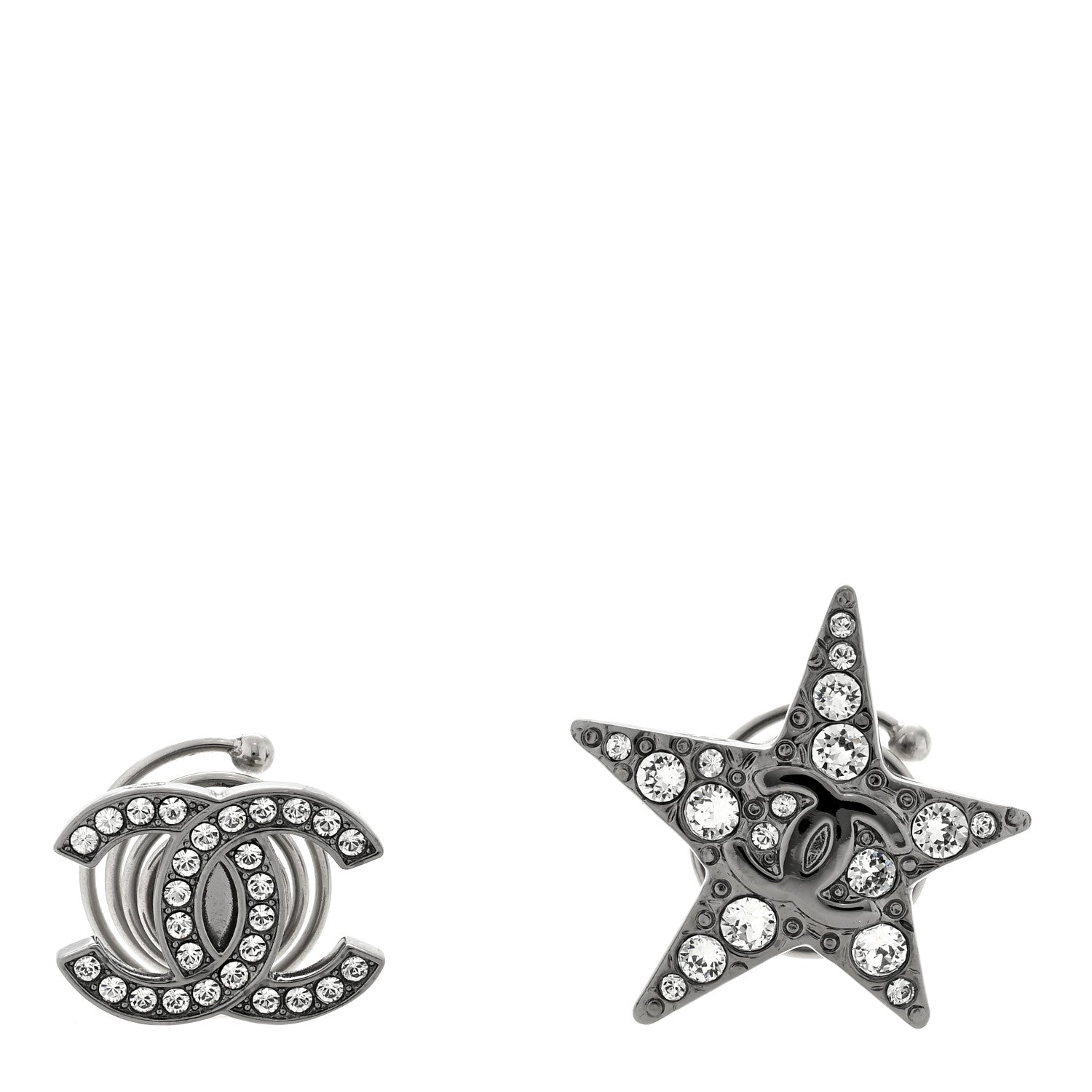 Chanel Crystal CC Star Hair Accessory Set Silver 1 of 3
