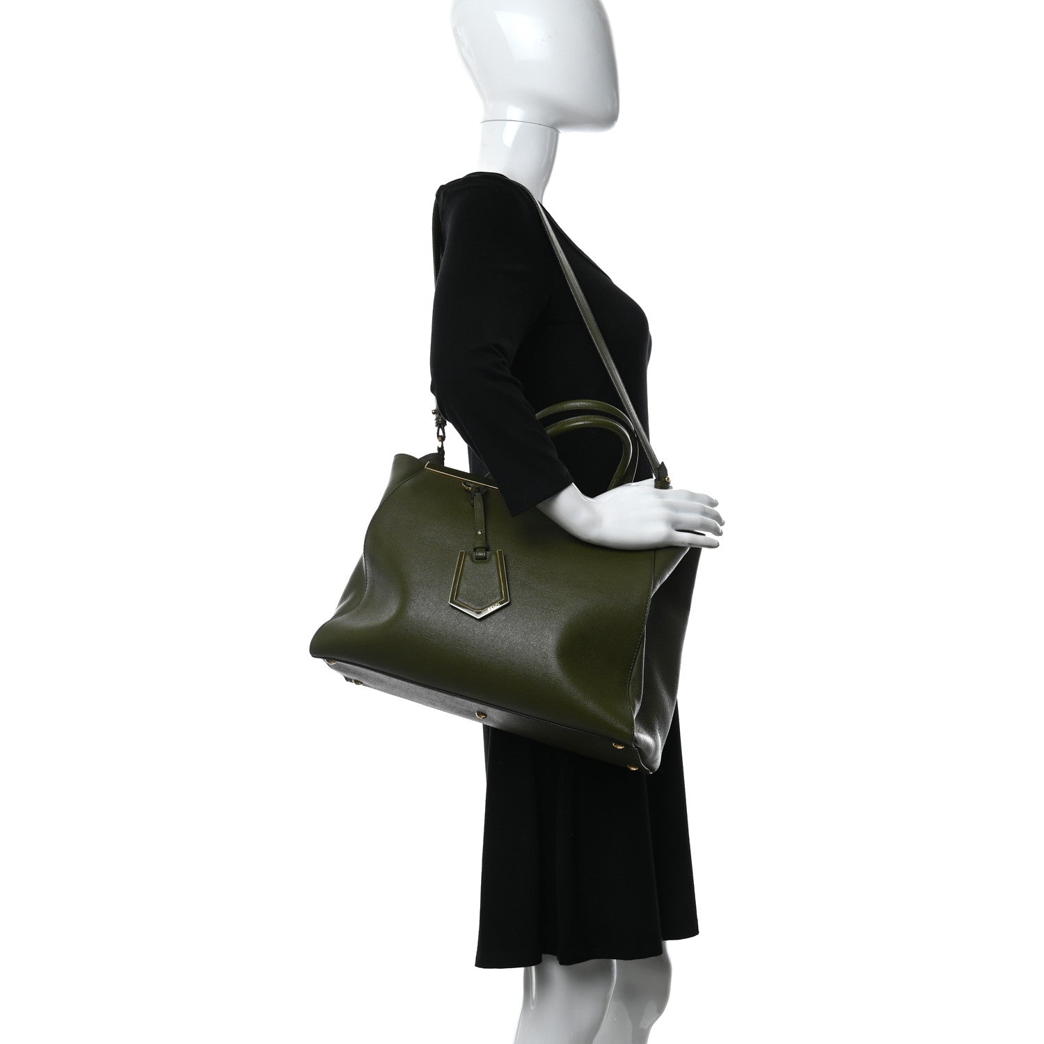 Fendi Vitello Elite Flamingo Regular 2Jours Tote Oliva 2 of 12