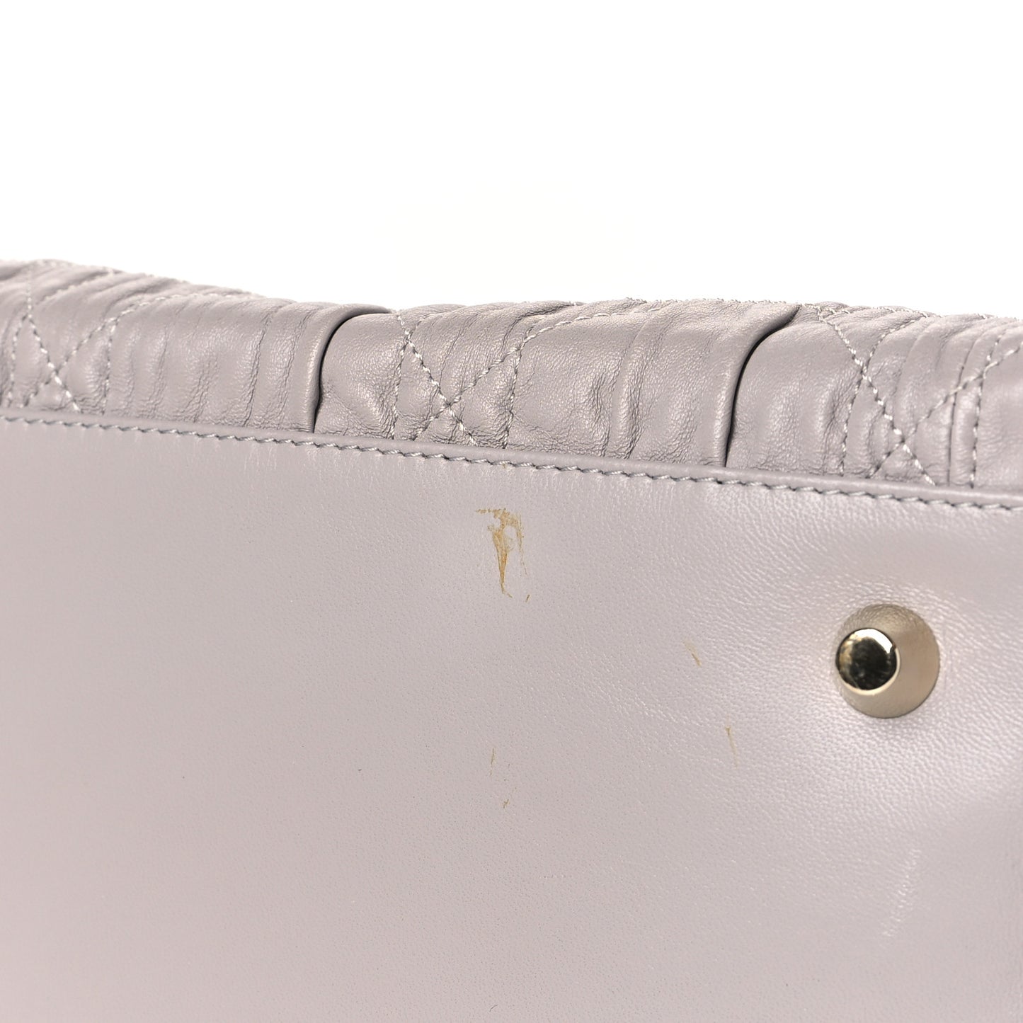 Gaufre Lambskin Cannage Delices Tote Grey