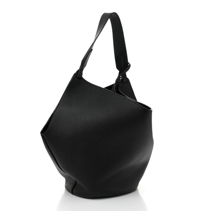 Khaite Pebbled Sport Calfskin Medium Lotus Tote Black 4 of 11