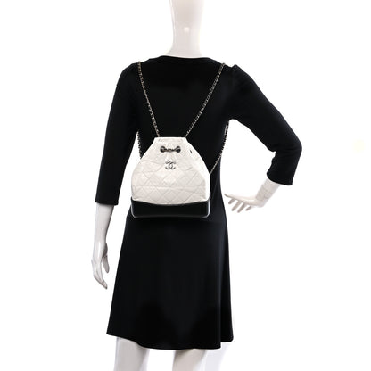 Chanel Aged Calfskin Quilted Small Gabrielle Backpack Black White 2 of 11