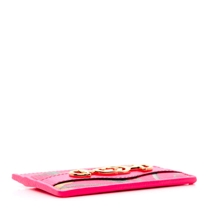 Gucci Calfskin Flora Print Zumi Card Holder Fuxia Fluo 4 of 6