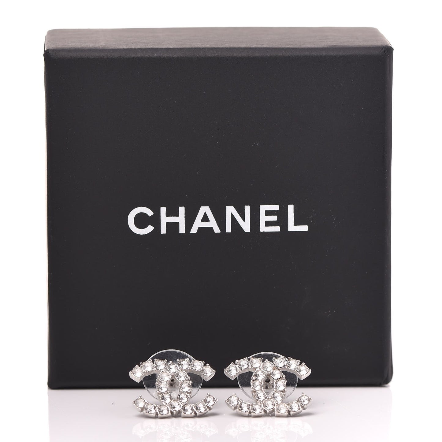 Crystal CC Earrings Silver
