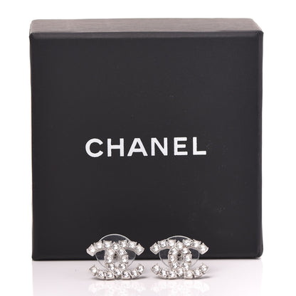 Chanel Crystal CC Earrings Silver 5 of 5