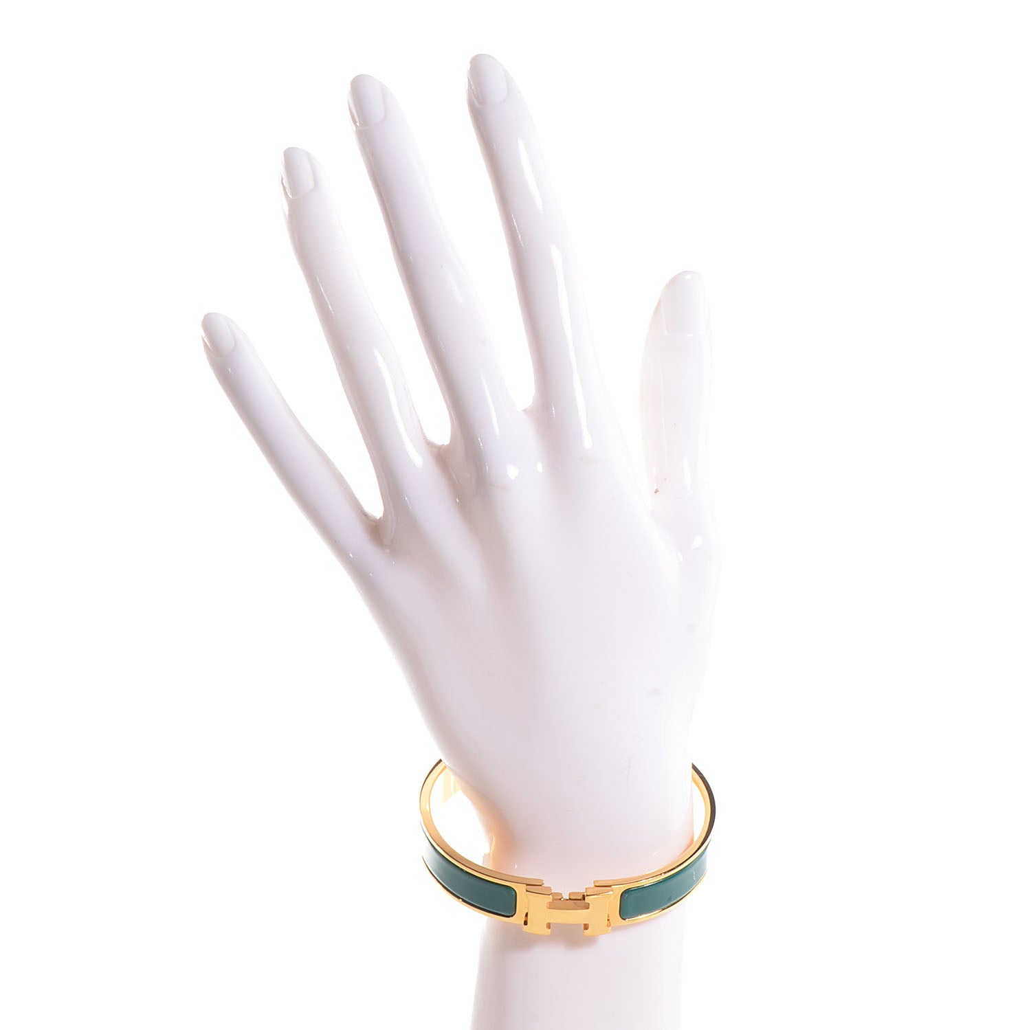 Hermes Enamel Narrow Clic Clac H Bracelet PM Malachite 2 of 6