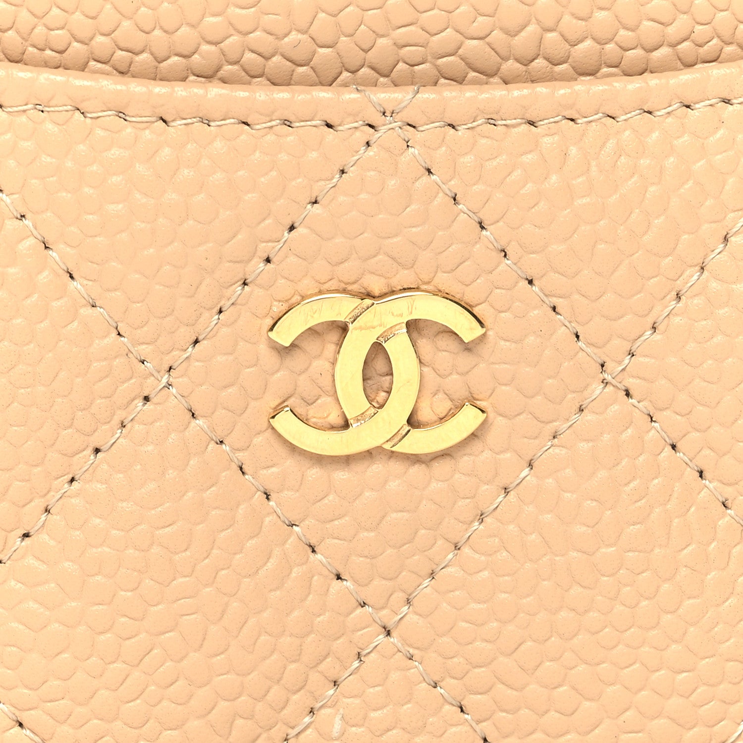 Chanel Caviar Quilted Card Holder Beige 9 of 9