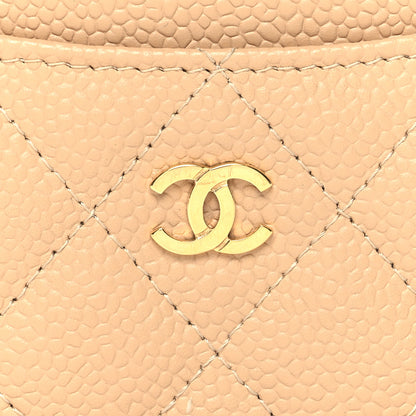 Chanel Caviar Quilted Card Holder Beige 9 of 9
