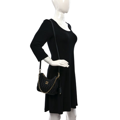 Miu Miu Nappa Matelasse Shoulder Bag Black 2 of 8