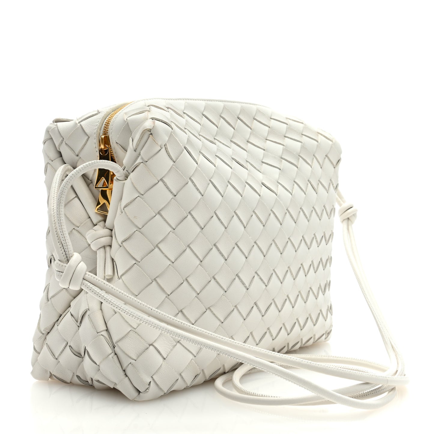 Nappa Intrecciato Small Loop Camera Bag Chalk