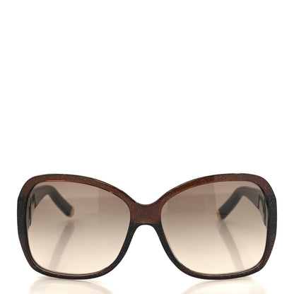 Louis Vuitton Acetate Obsession Round Sunglasses Z1856E Brown Glitter 2 of 7