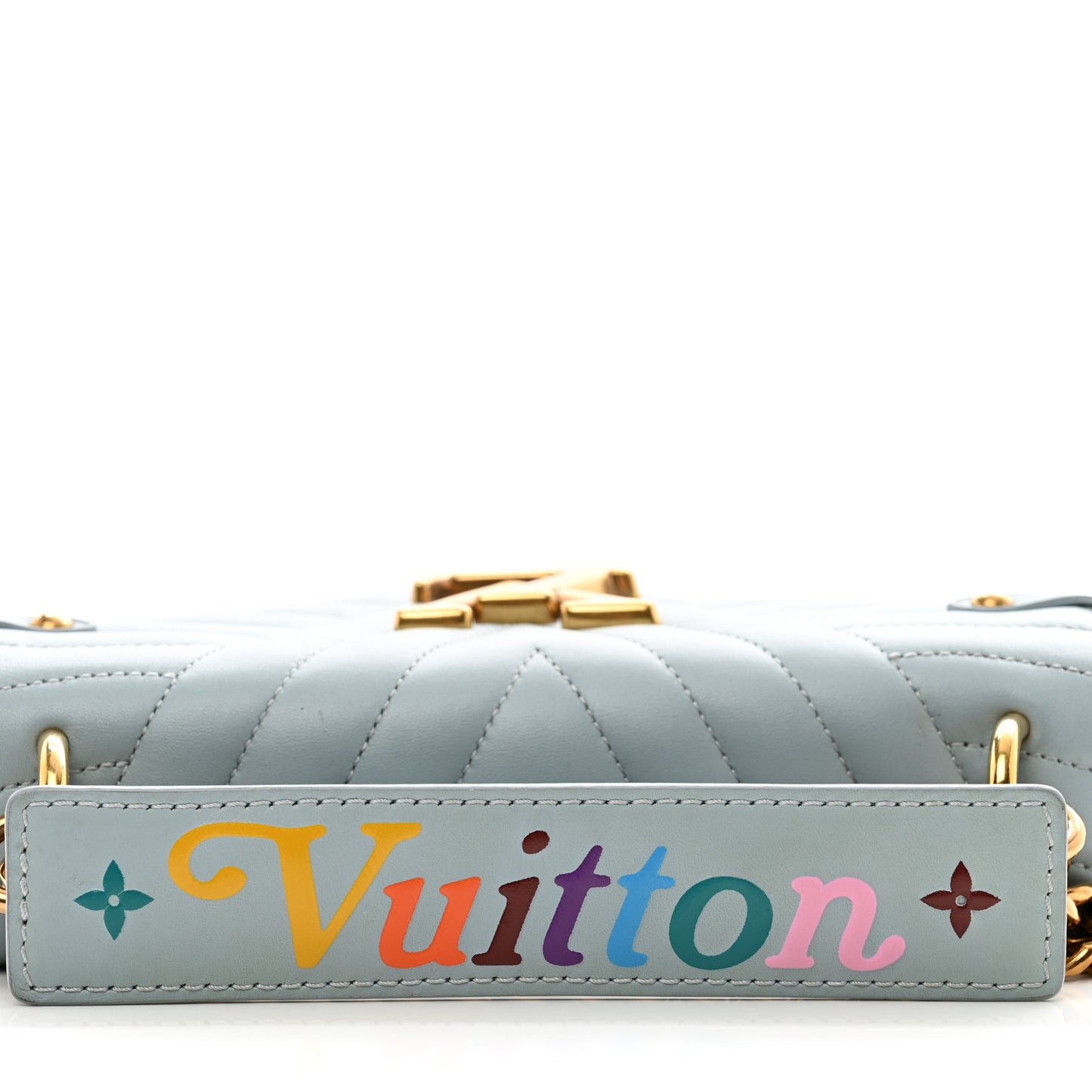 Calfskin New Wave Chain PM Porcelain Blue