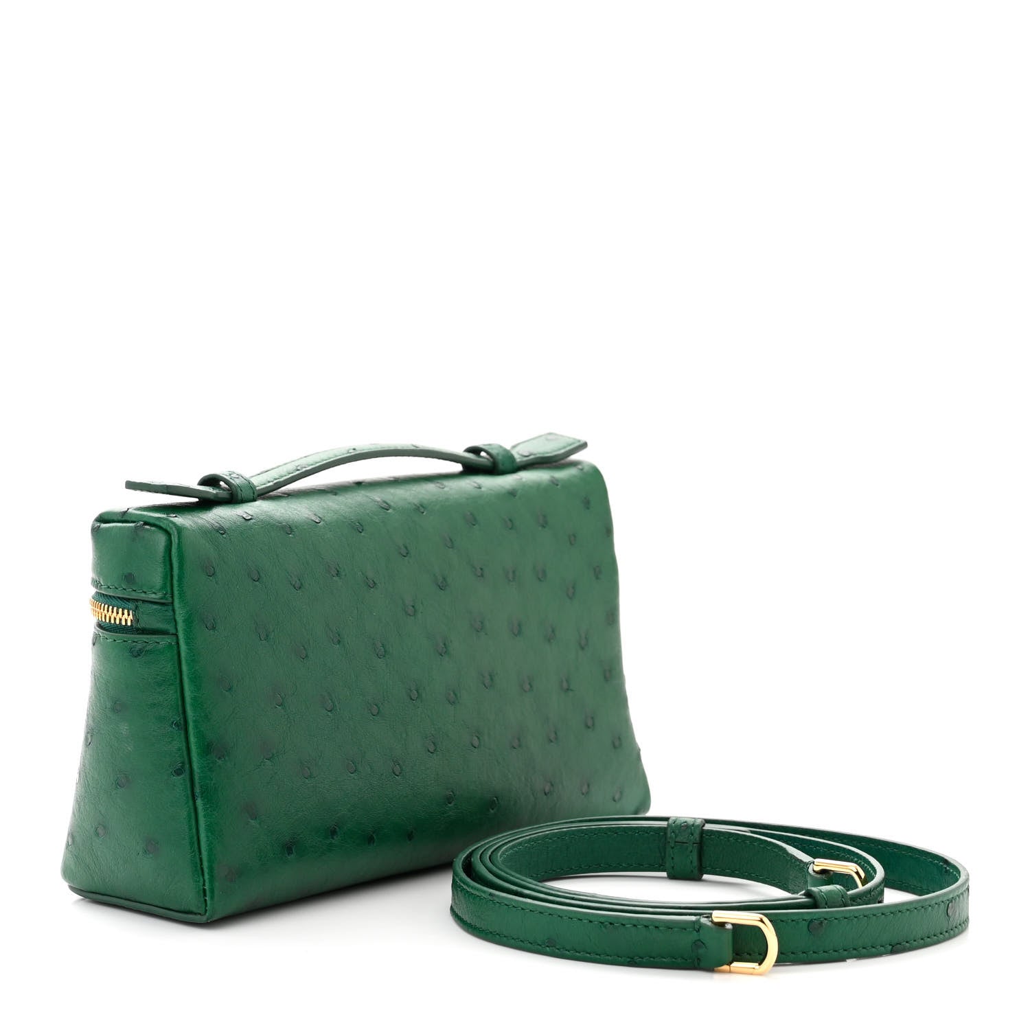 Loro Piana Ostrich L19 Extra Pocket Pouch Forest Leaves 2 of 10