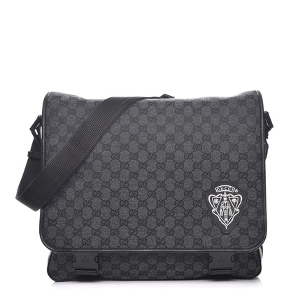 Gucci Denim Monogram Hysteria Double Buckle Flap Messenger Bag 1 of 7