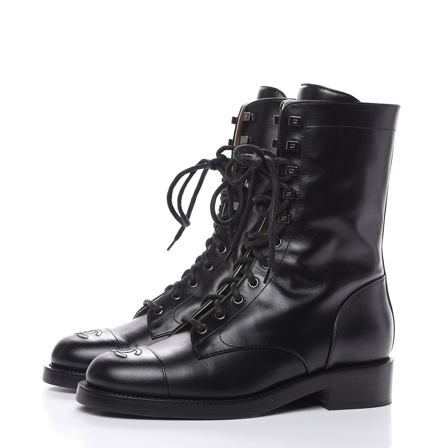 Calfskin CC Combat Boots 40 Black