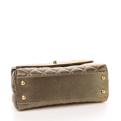 Chanel Metallic Caviar Quilted Mini Coco Handle Flap Gold 2 of 8