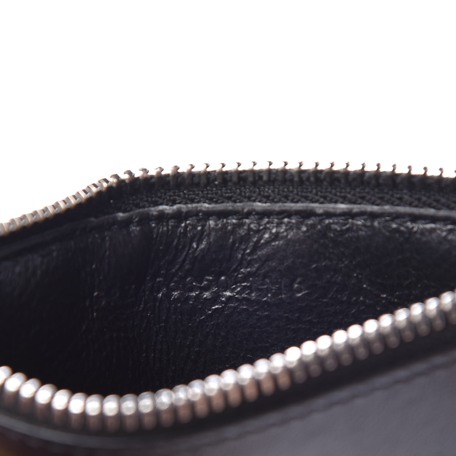 Saint Laurent Calfskin Paris Rainbow Fragments Zip Pouch Card Holder Black 8 of 8