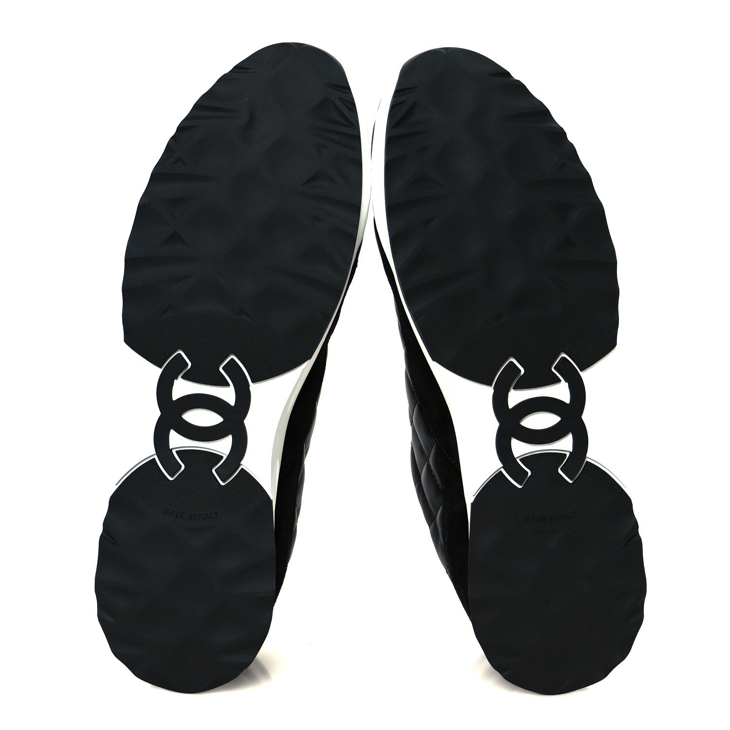 Chanel Calfskin Suede Quilted Womens Sneakers 40.5 Black 6 of 9