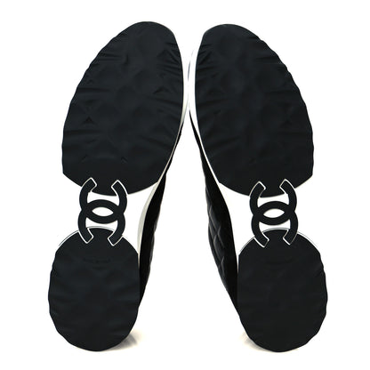 Chanel Calfskin Suede Quilted Womens Sneakers 40.5 Black 6 of 9