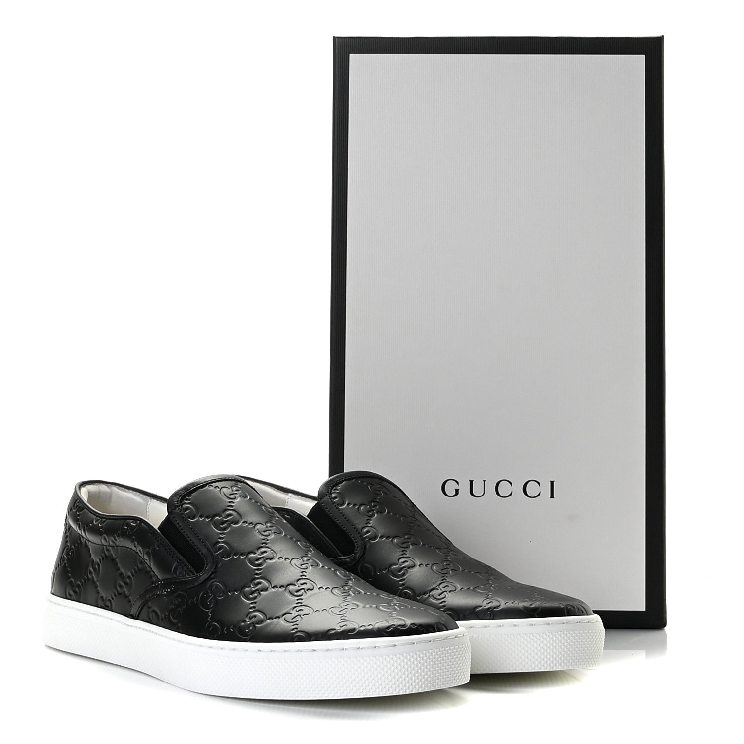 Gucci Guccissima Mens Dublin Slip On Sneakers 9 Black 14 of 14