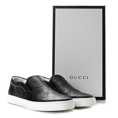 Gucci Guccissima Mens Dublin Slip On Sneakers 9 Black 14 of 14